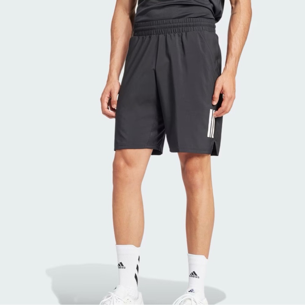 adidas Black Men's Training Shorts with White 3-Stripes 9”